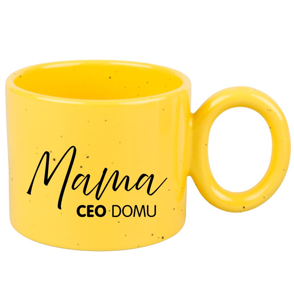 Kubek Mama CEO domu kubek ravenna żółty kolor zielony 2