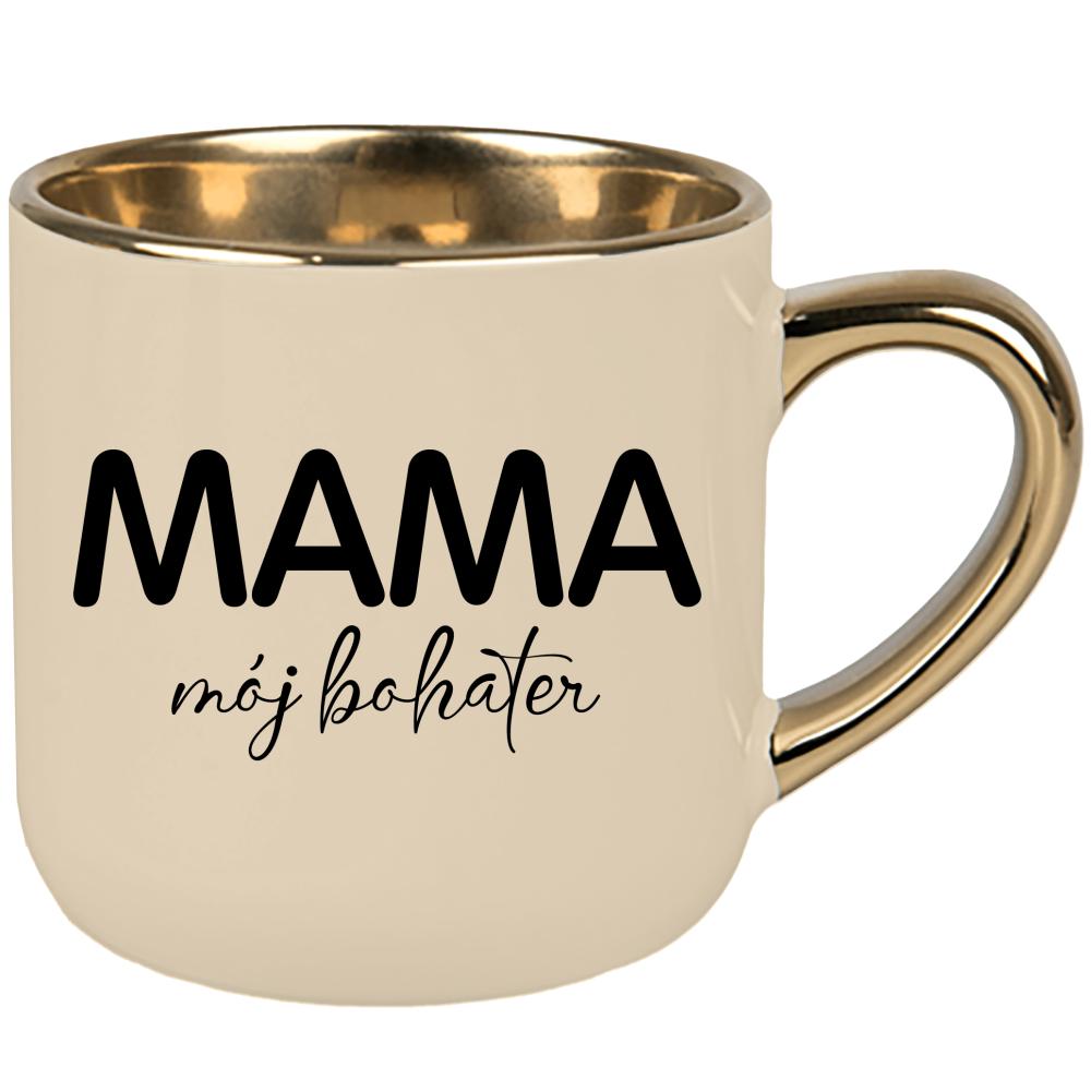 Kubek Mama mój bohater kubek elegant duży kolor kremowy