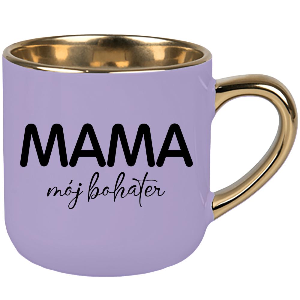 Kubek Mama mój bohater kubek elegant duży kolor pastelowy fiolet