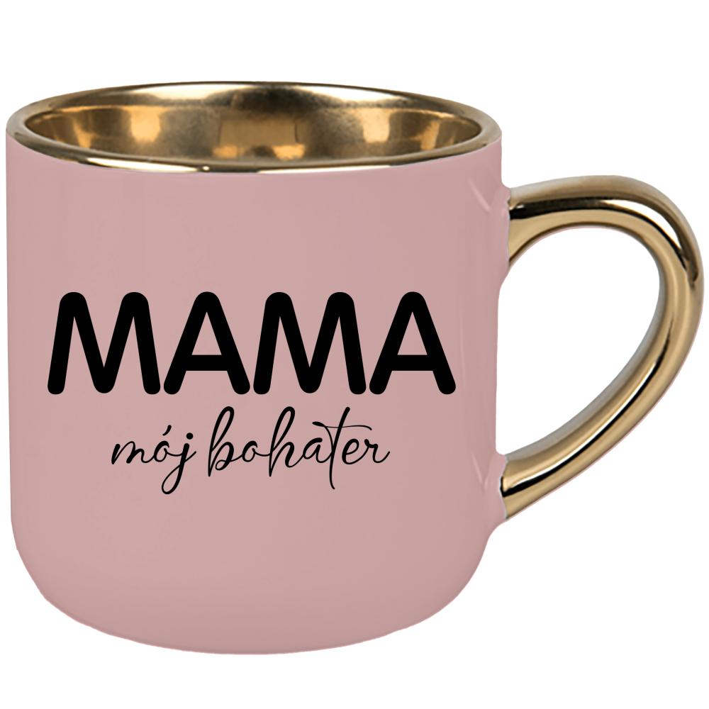 Kubek Mama mój bohater kubek elegant duży kolor różowawo-szary