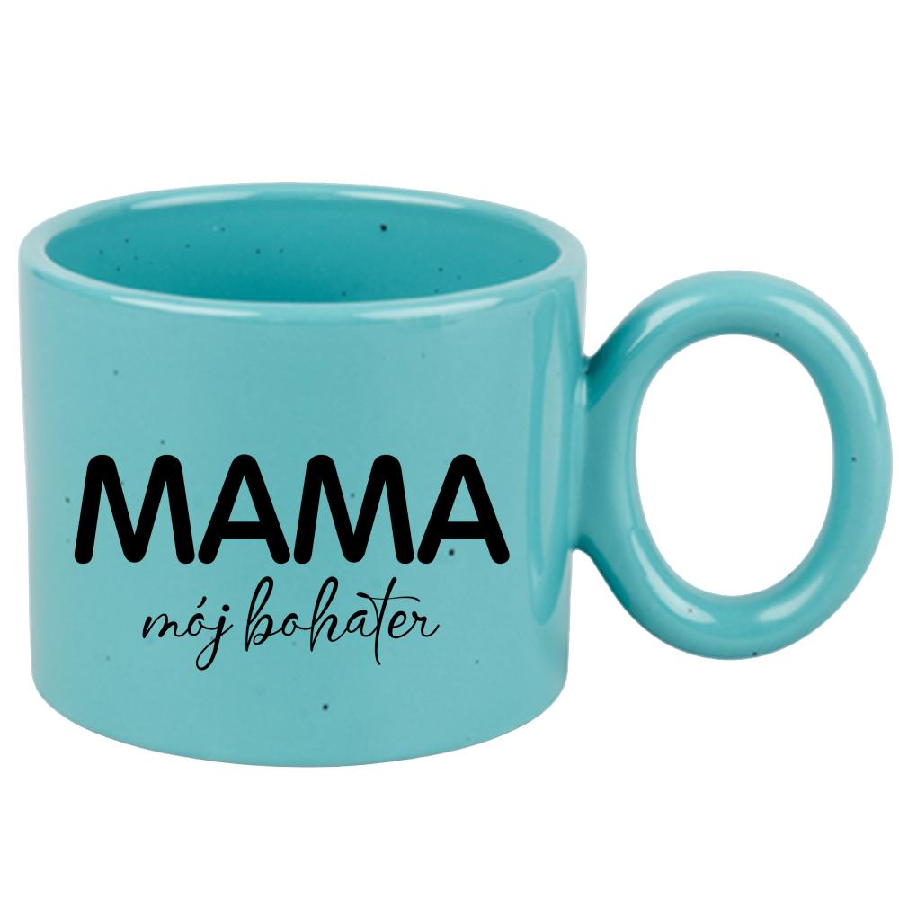 Kubek Mama mój bohater kubek ravenna turkusowy kolor niebieski matowy
