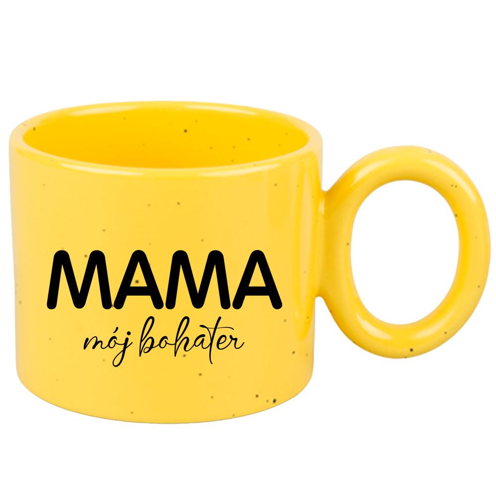 Kubek Mama mój bohater kubek ravenna żółty kolor kremowy