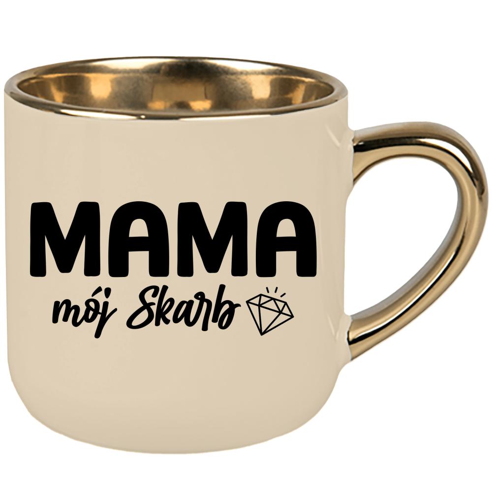 Kubek Mama – mój skarb kubek elegant duży kolor kremowy