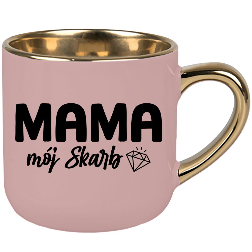 Kubek Mama – mój skarb kubek elegant duży kolor różowawo-szary