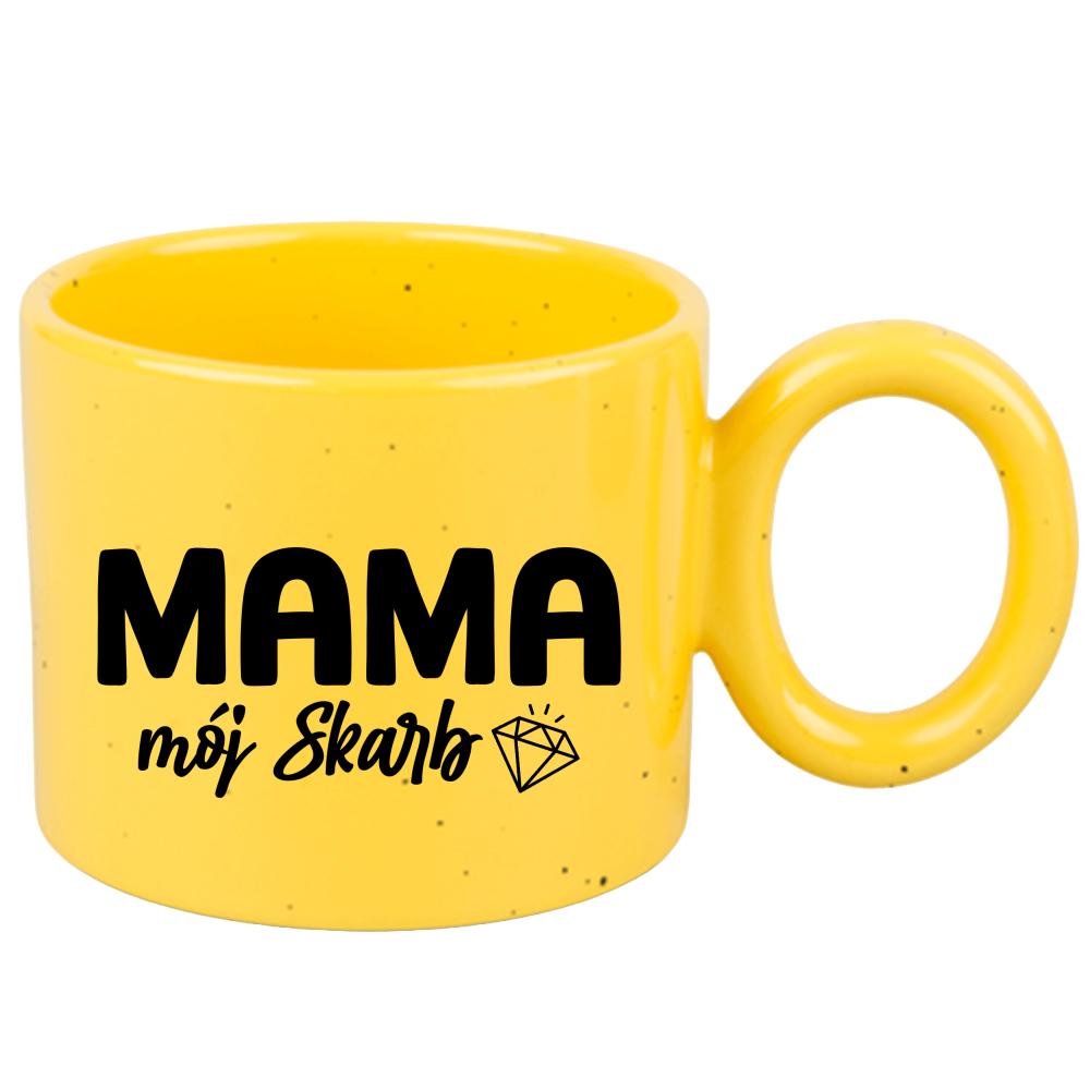 Kubek Mama – mój skarb kubek ravenna żółty kolor niebieski matowy