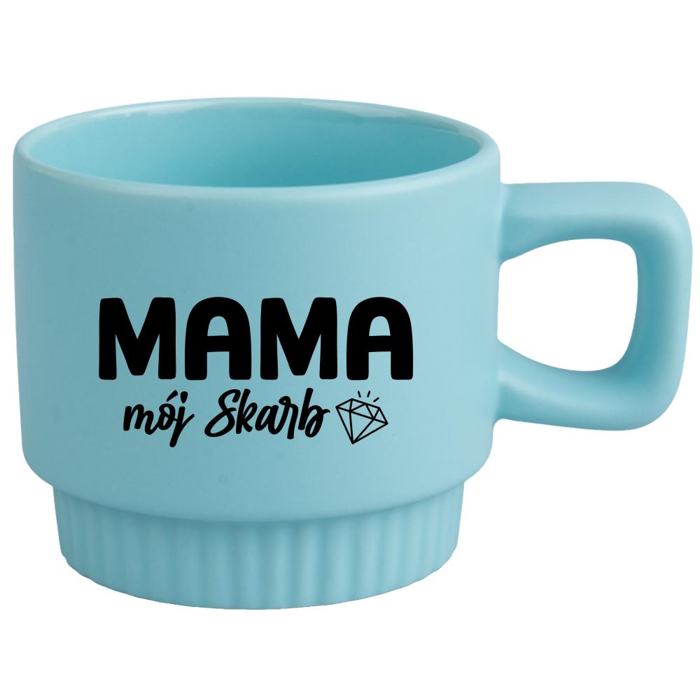 Kubek Mama – mój skarb kubek ryflowany niebieski