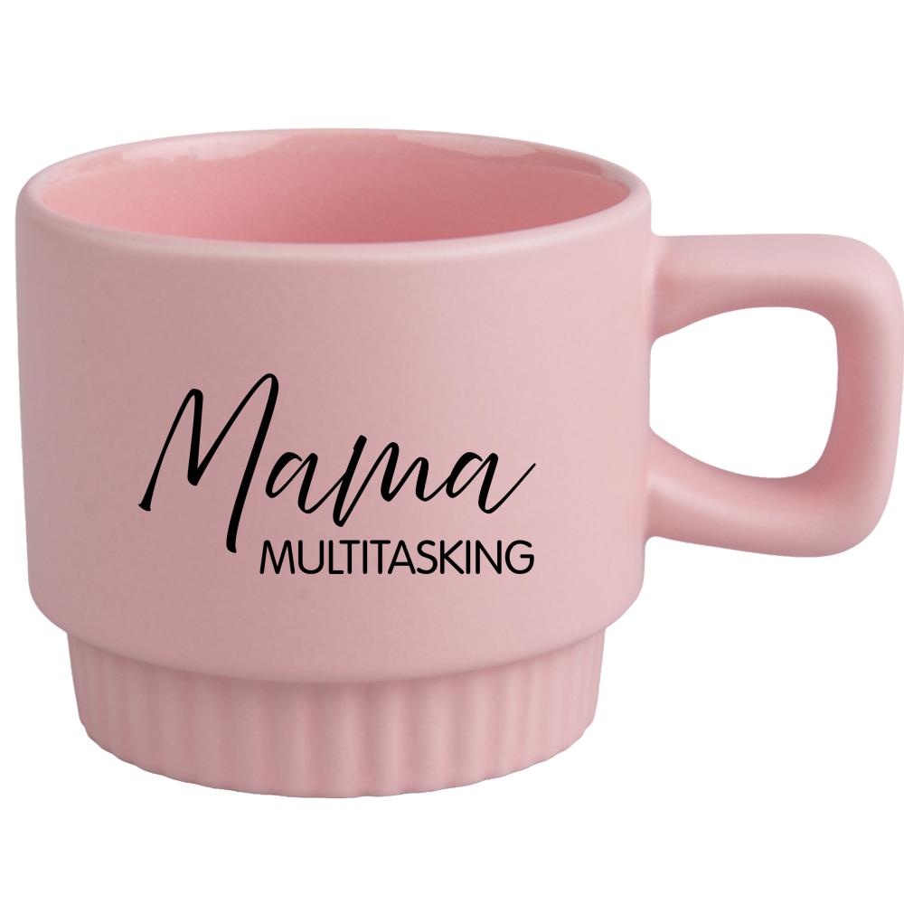 Kubek Mama multitasking kubek ryflowany różowy kolor różowy matowy