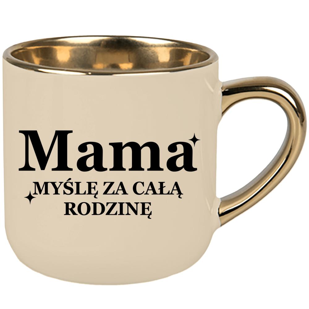 Kubek Mama – myślę za całą rodzinę kubek elegant duży kolor kremowy