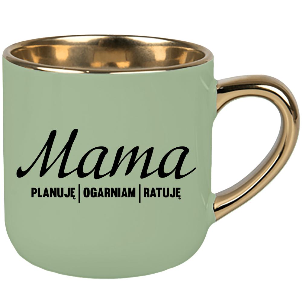 Kubek Mama planuję, ogarniam, ratuję kubek elegant duży kolor zielony 2