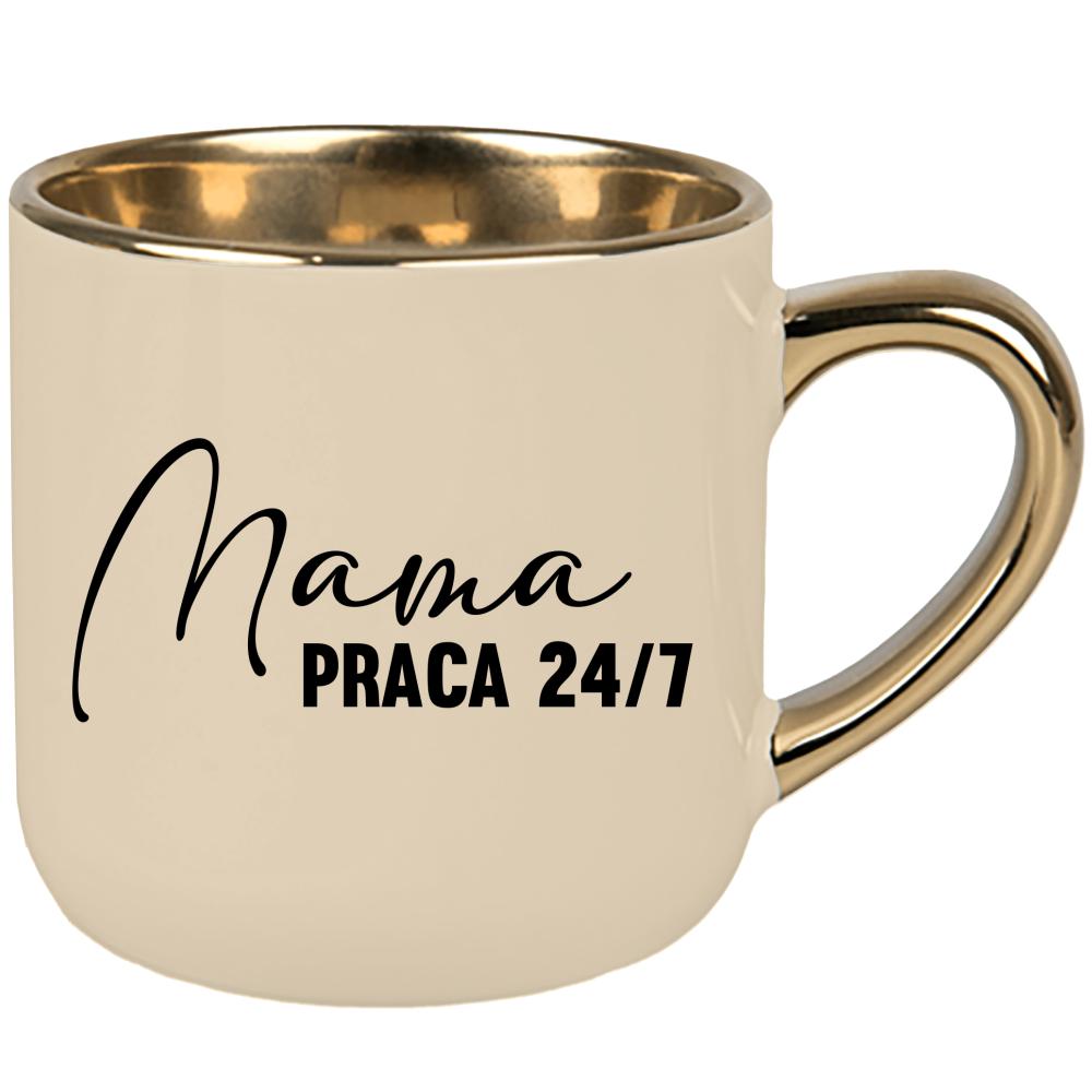 Kubek Mama – praca 24/7 kubek elegant duży kolor kremowy