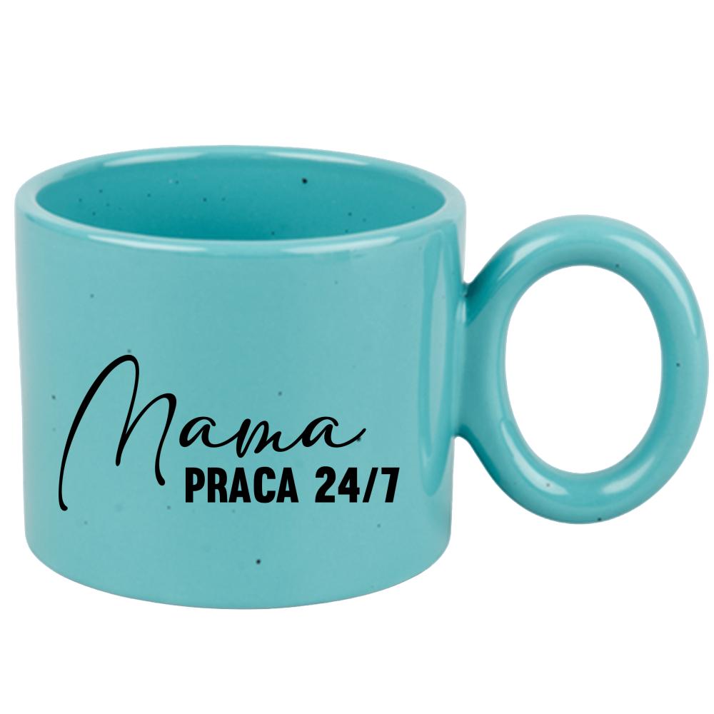 Kubek Mama – praca 24/7 kubek ravenna turkusowy kolor niebieski matowy