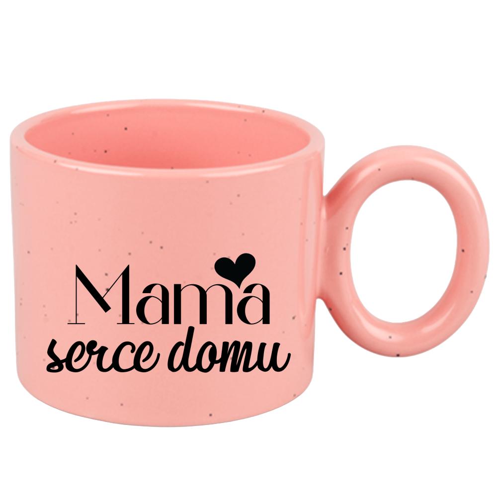 Kubek Mama – serce domu kubek ravenna różowy kolor różowawo-szary