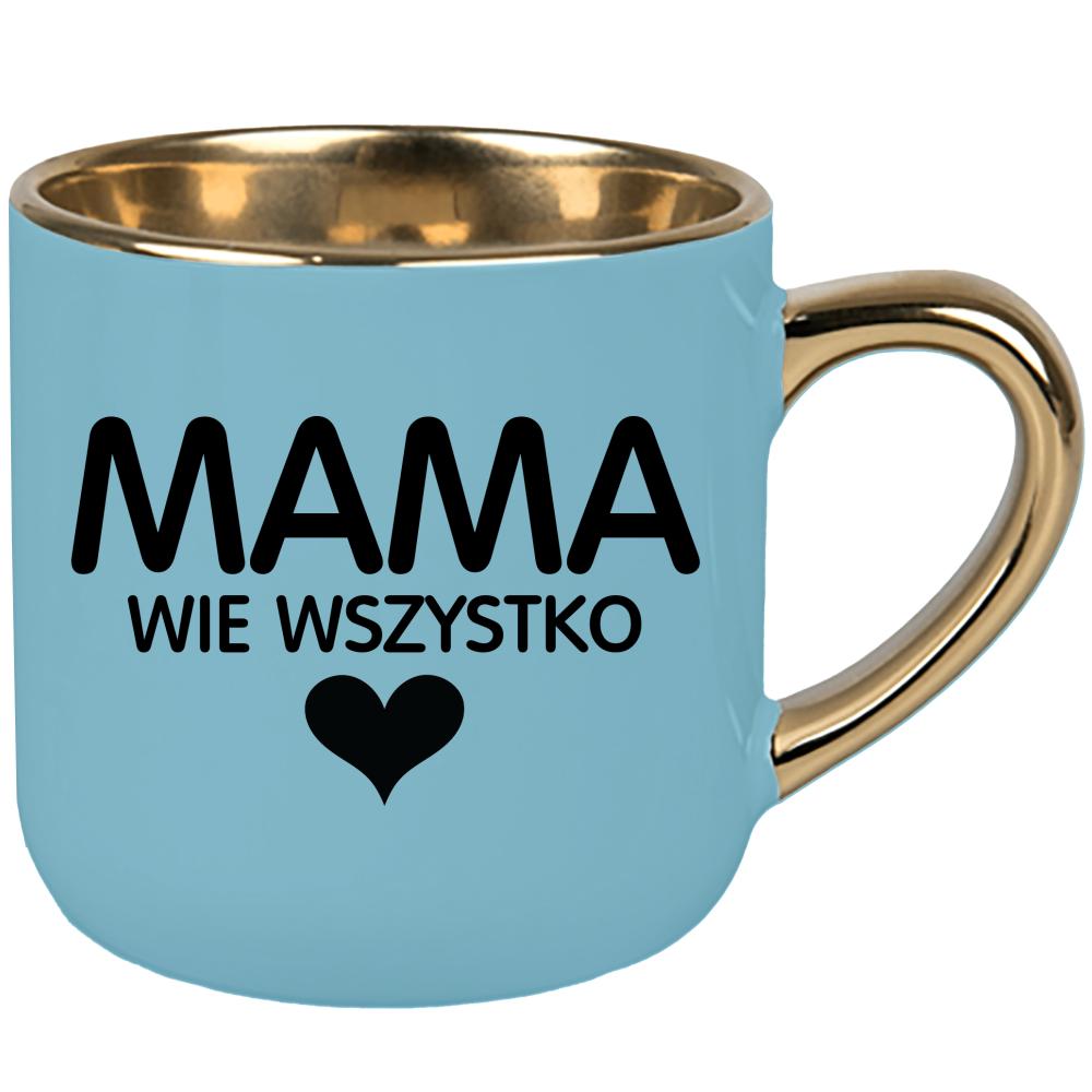 Kubek Mama wie wszystko kubek elegant duży kolor niebieski 2