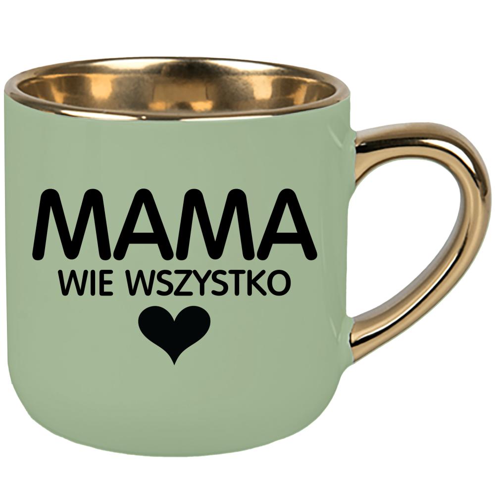 Kubek Mama wie wszystko kubek elegant duży kolor zielony 2