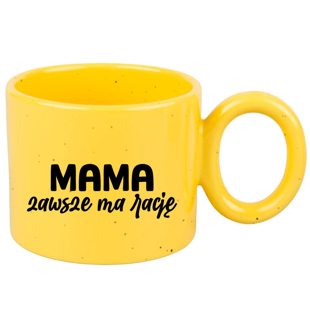 Kubek Mama zawsze ma rację kubek ravenna żółty kolor zielony 2
