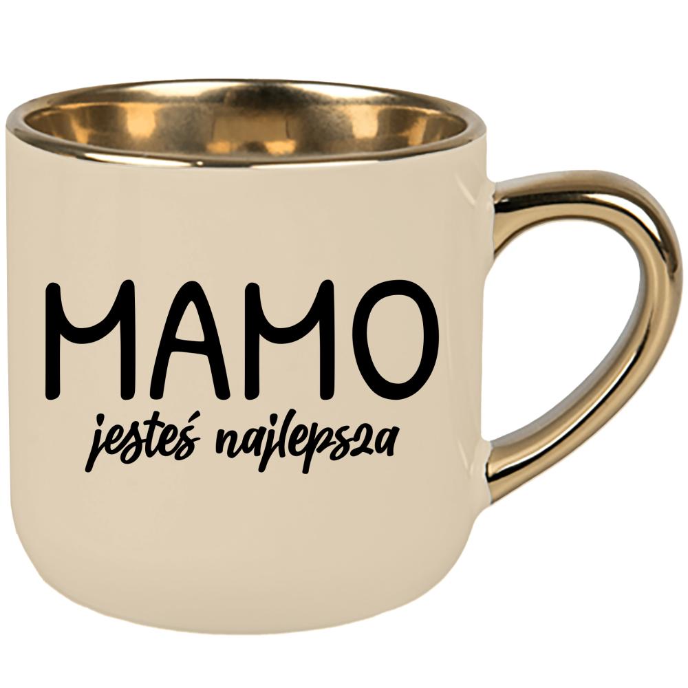 Kubek Mamo jesteś najlepsza kubek elegant duży kolor kremowy