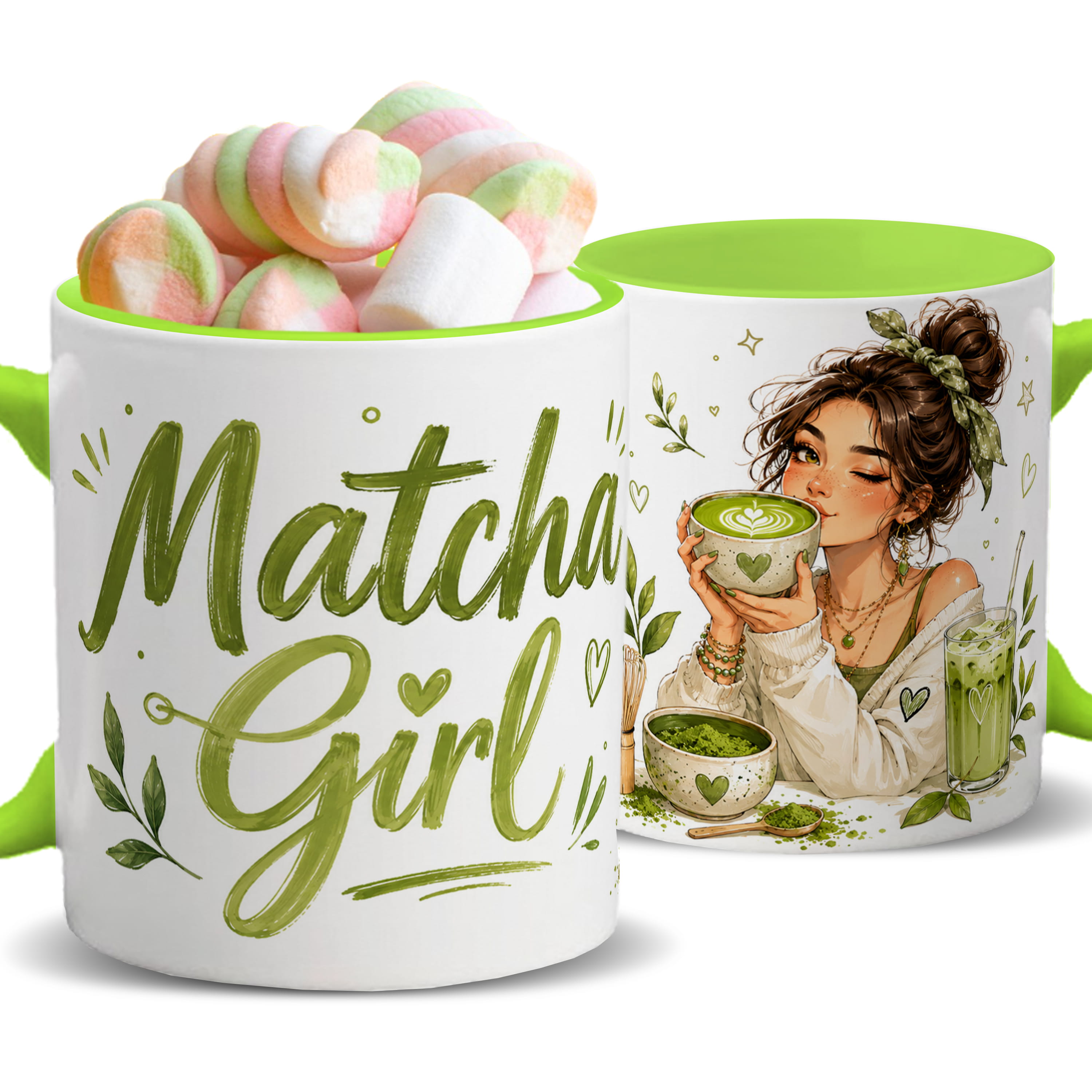 Kubek Matcha Girl kubek ucho kolor kolor zielony