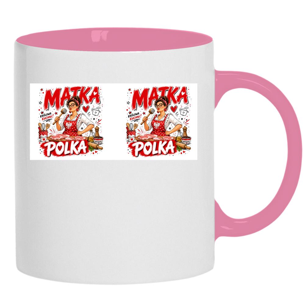 Kubek Matka Polka kubek ucho kolor kolor różowy