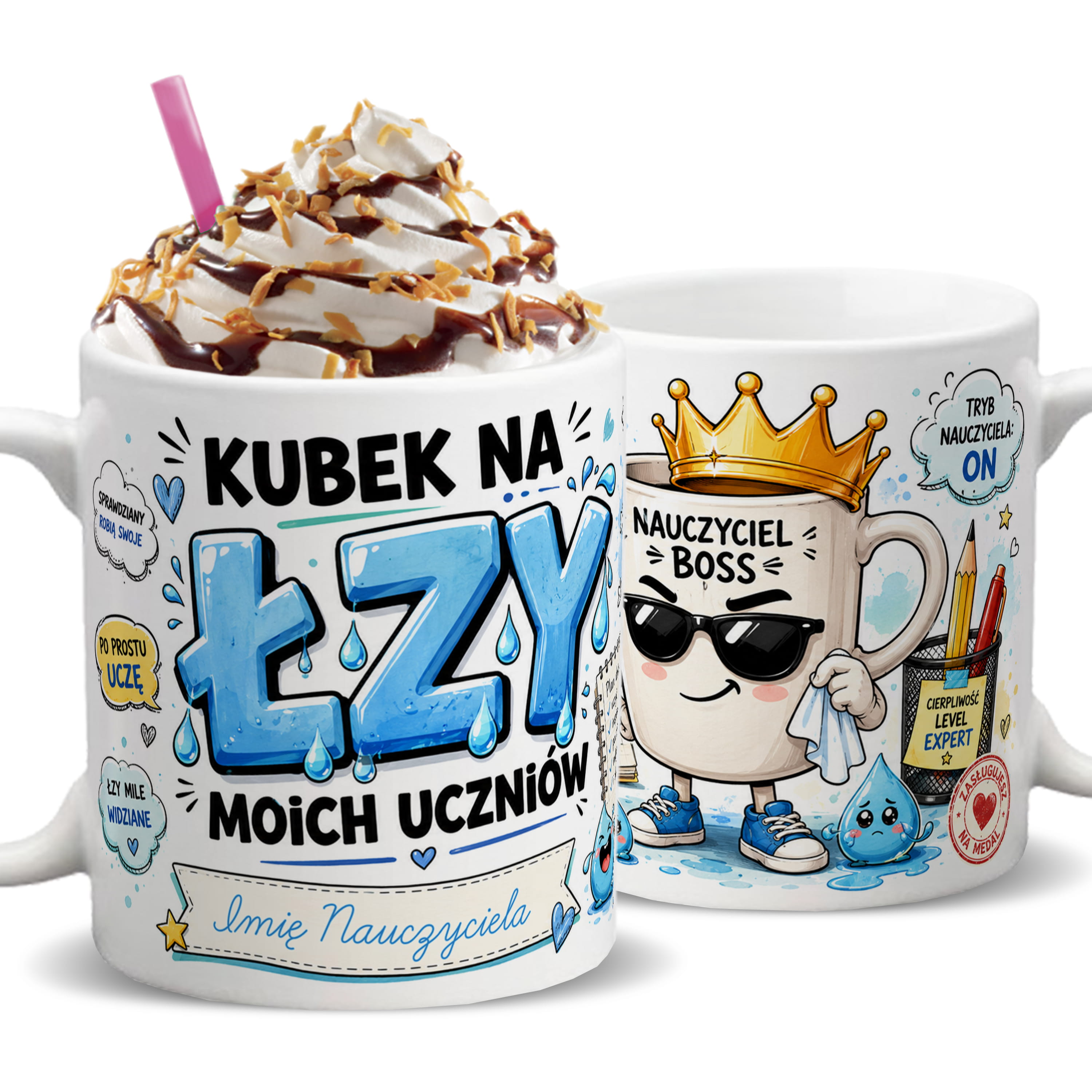 Kubek na łzy moich uczniów kubek ucho kolor kolor biały