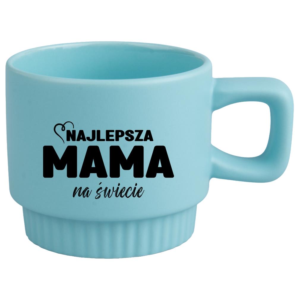 Kubek Najlepsza mama na świecie kubek ryflowany niebieski kolor niebieski 2