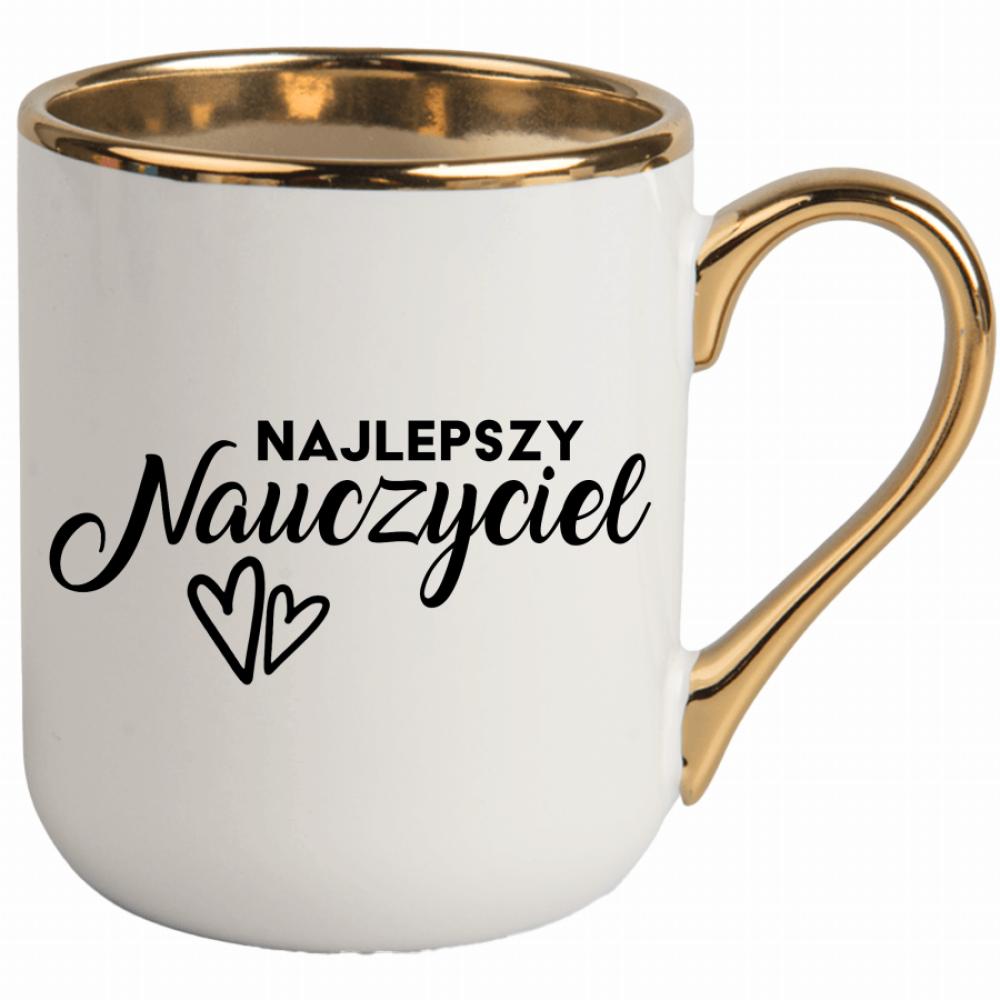 Kubek Najlepszego Nauczyciela kubek elegant biały kolor zielony 2