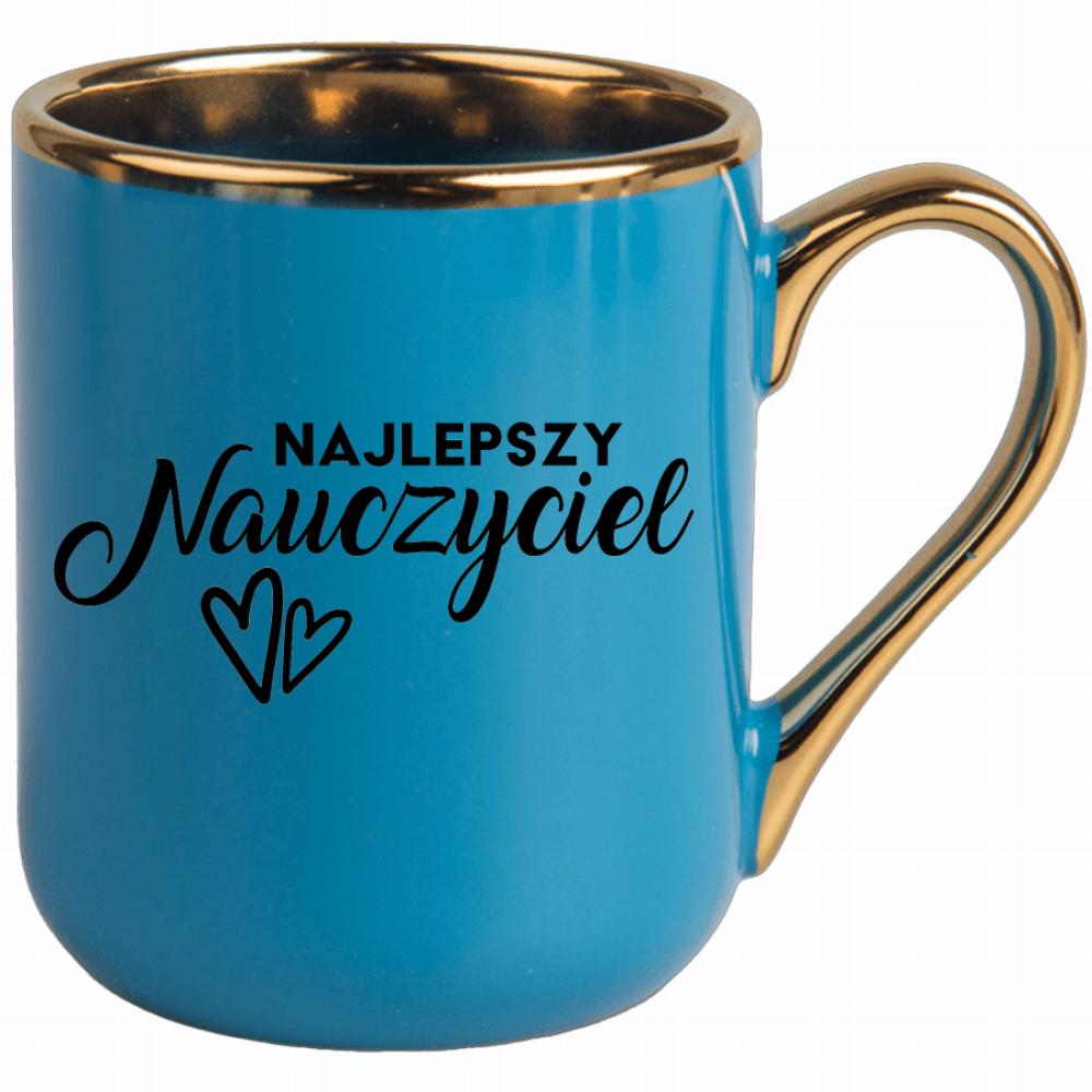 Kubek Najlepszego Nauczyciela kubek elegant niebieski kolor kremowy