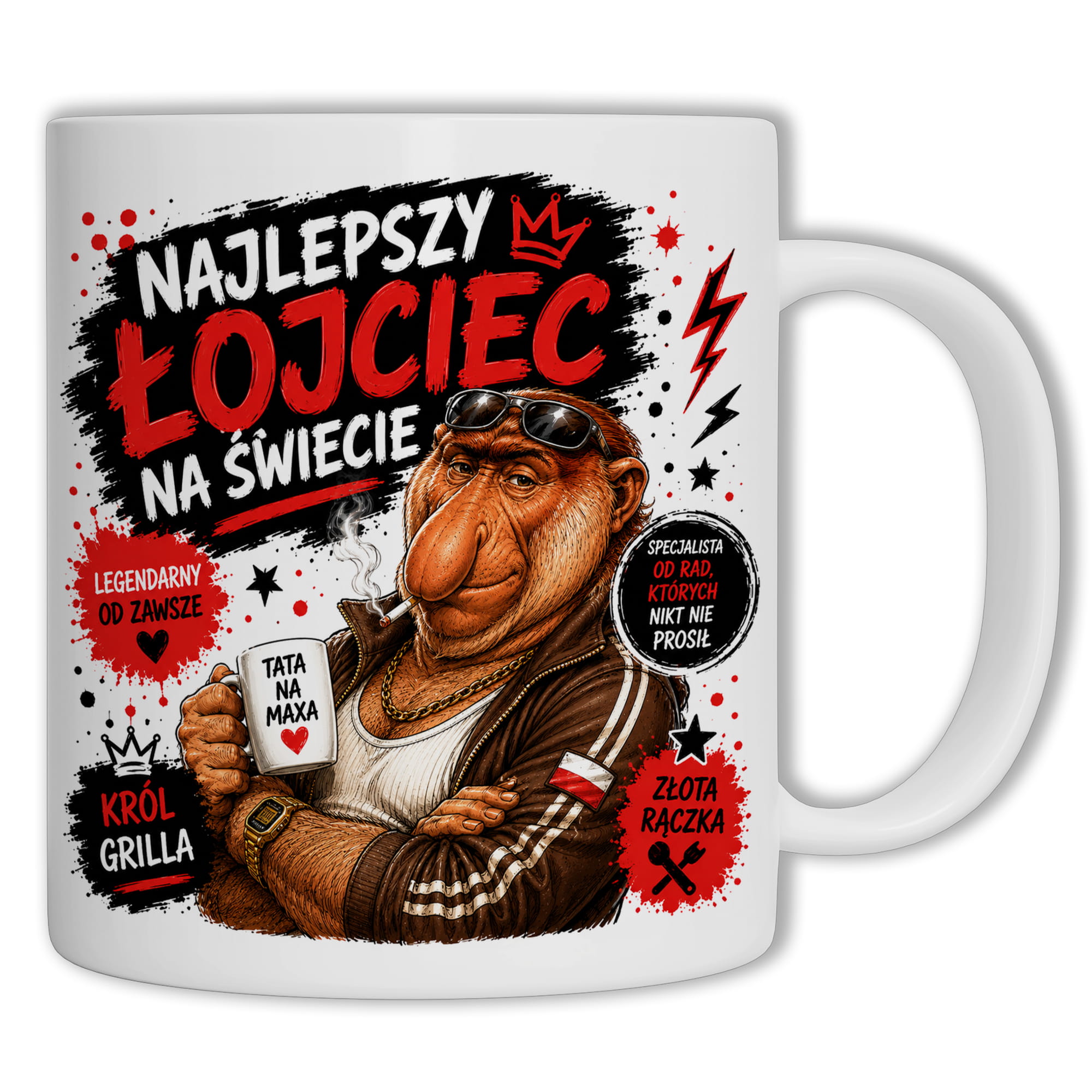 Kubek Najlepszy łojciec na świecie kubek ucho kolor kolor biały