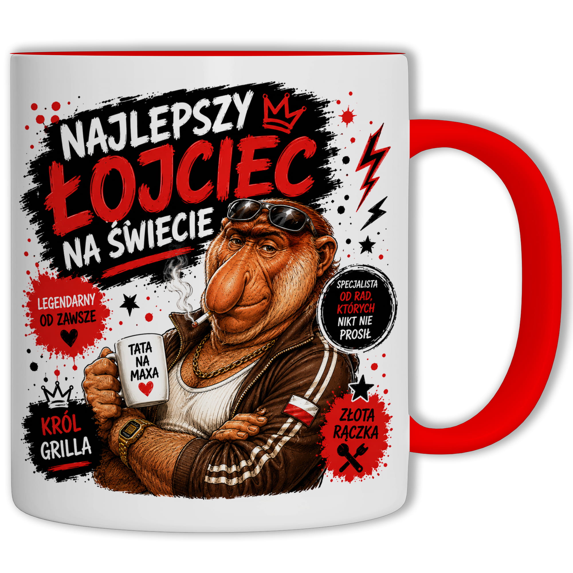 Kubek Najlepszy łojciec na świecie kubek ucho kolor kolor czerwony