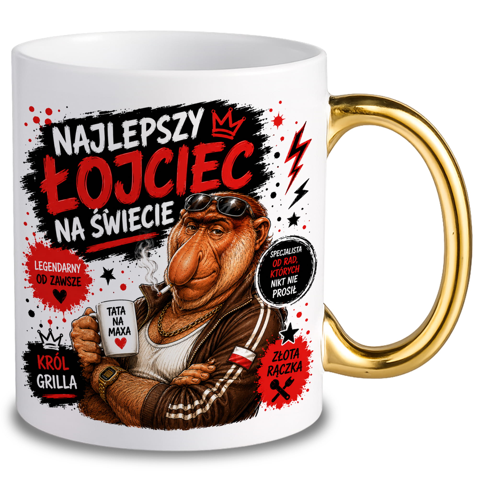 Kubek Najlepszy łojciec na świecie kubek ucho złote kolor złoty