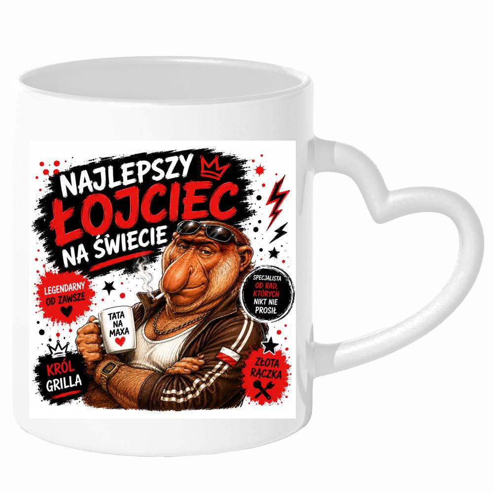 Kubek Najlepszy łojciec na świecie kubek uchwyt serce kolor żółty