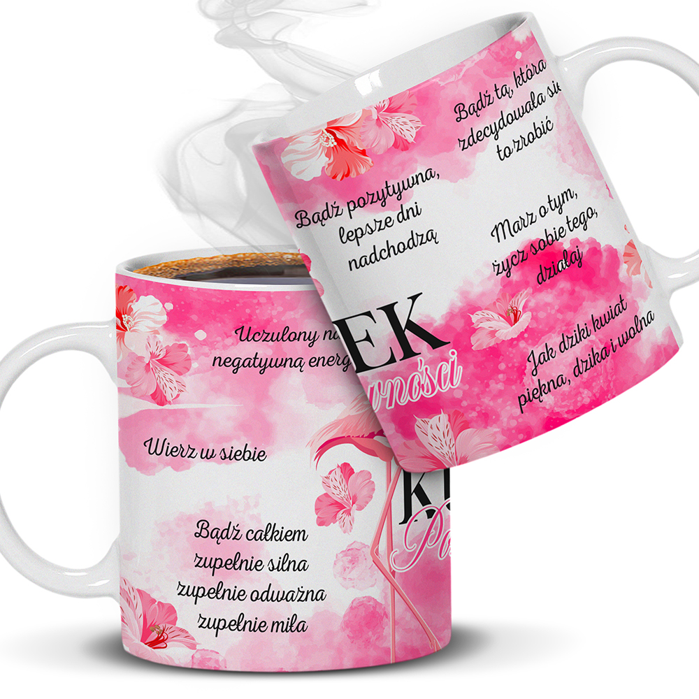 KUBEK POZYTYWNOŚCI – AFIRMACJE kubek ucho kolor kolor biały