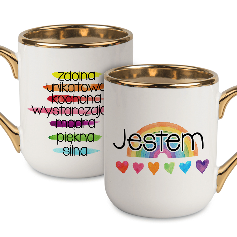 KUBEK POZYTYWNOŚCI – JESTEM kubek elegant biały