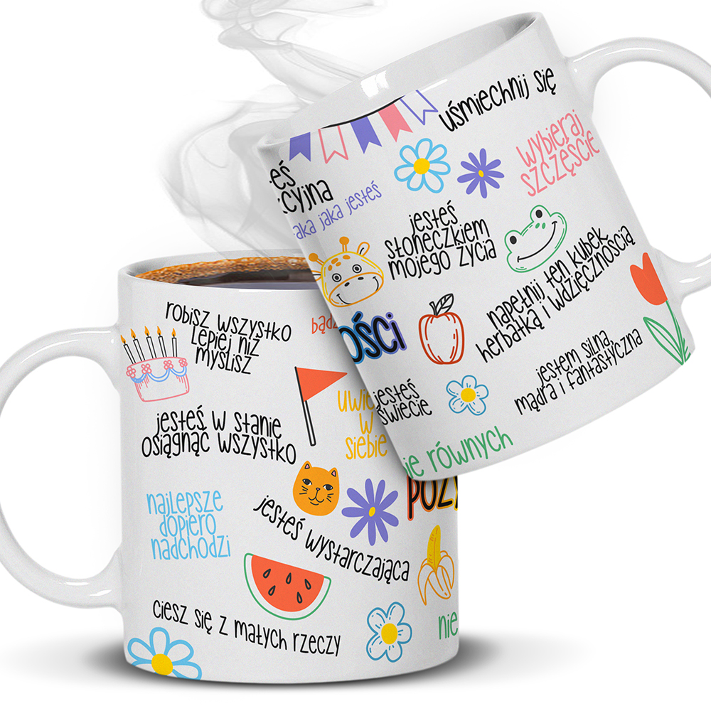 KUBEK POZYTYWNOŚCI kubek ucho kolor
