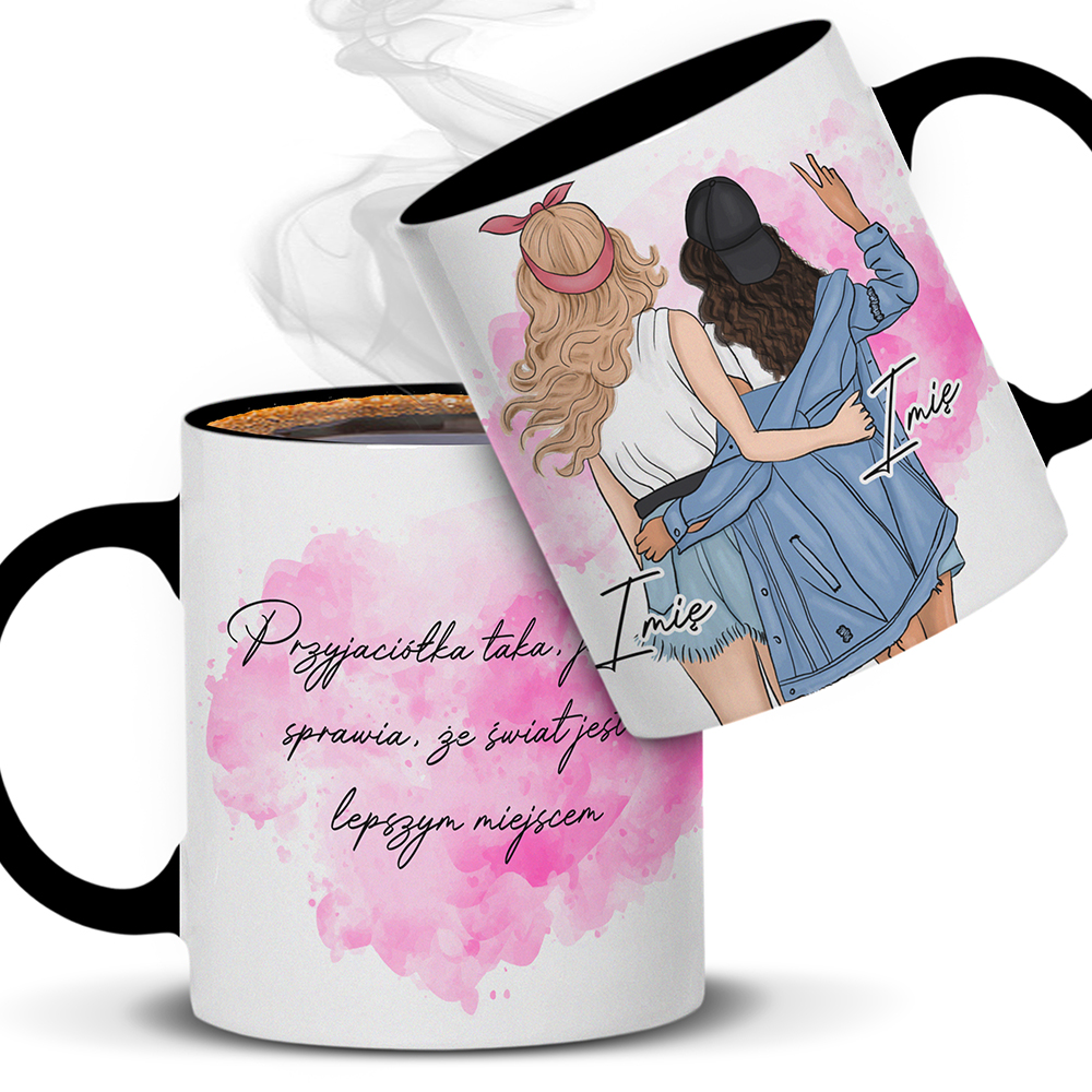 KUBEK PRZYJAŹNI – DLA PRZYJACIÓŁEK kubek ucho kolor kolor czarnyy