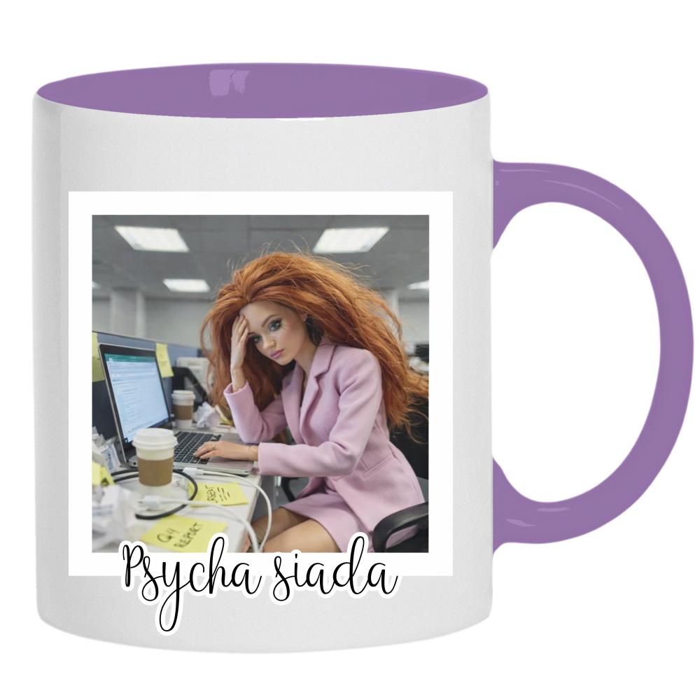 Kubek Psycha Siada kubek ucho kolor kolor jasnofioletowy