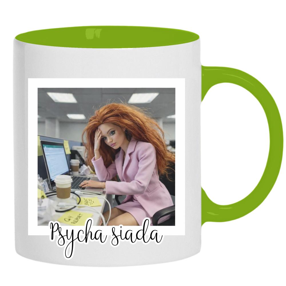 Kubek Psycha Siada kubek ucho kolor kolor zielony