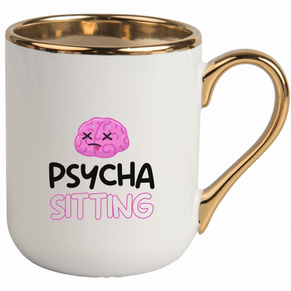 Kubek Psycha Sitting kubek elegant biały kolor czerwony latte