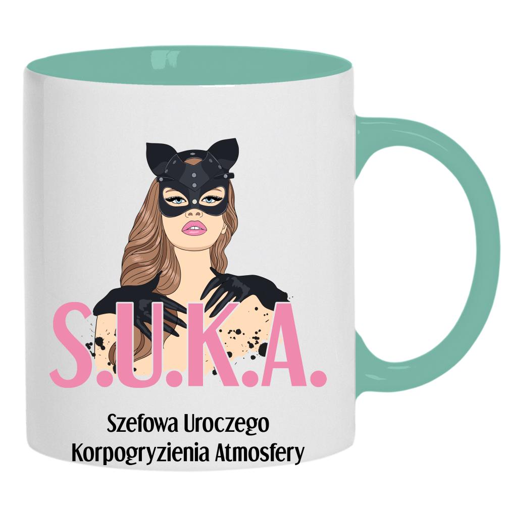 Kubek S.U.K.A kubek ucho kolor kolor miętowo zielony