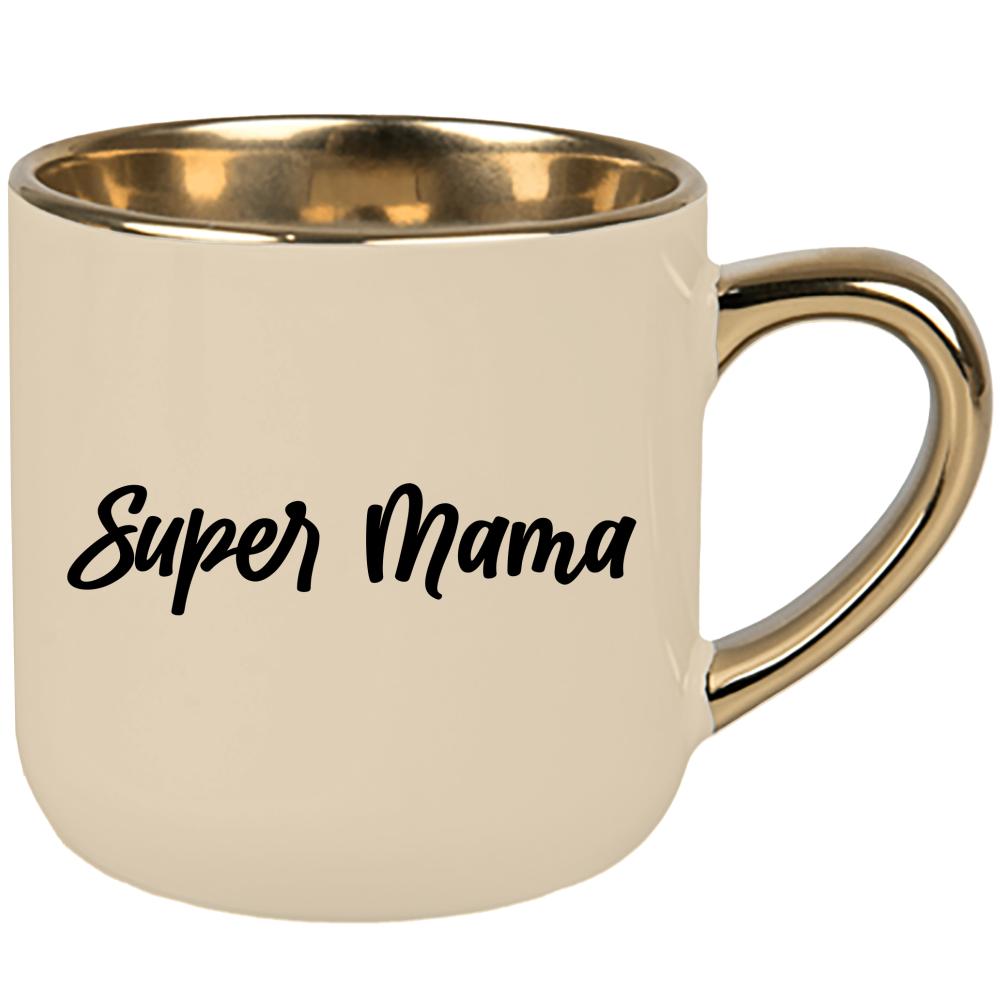 Kubek Super Mama 2 kubek elegant duży kolor kremowy