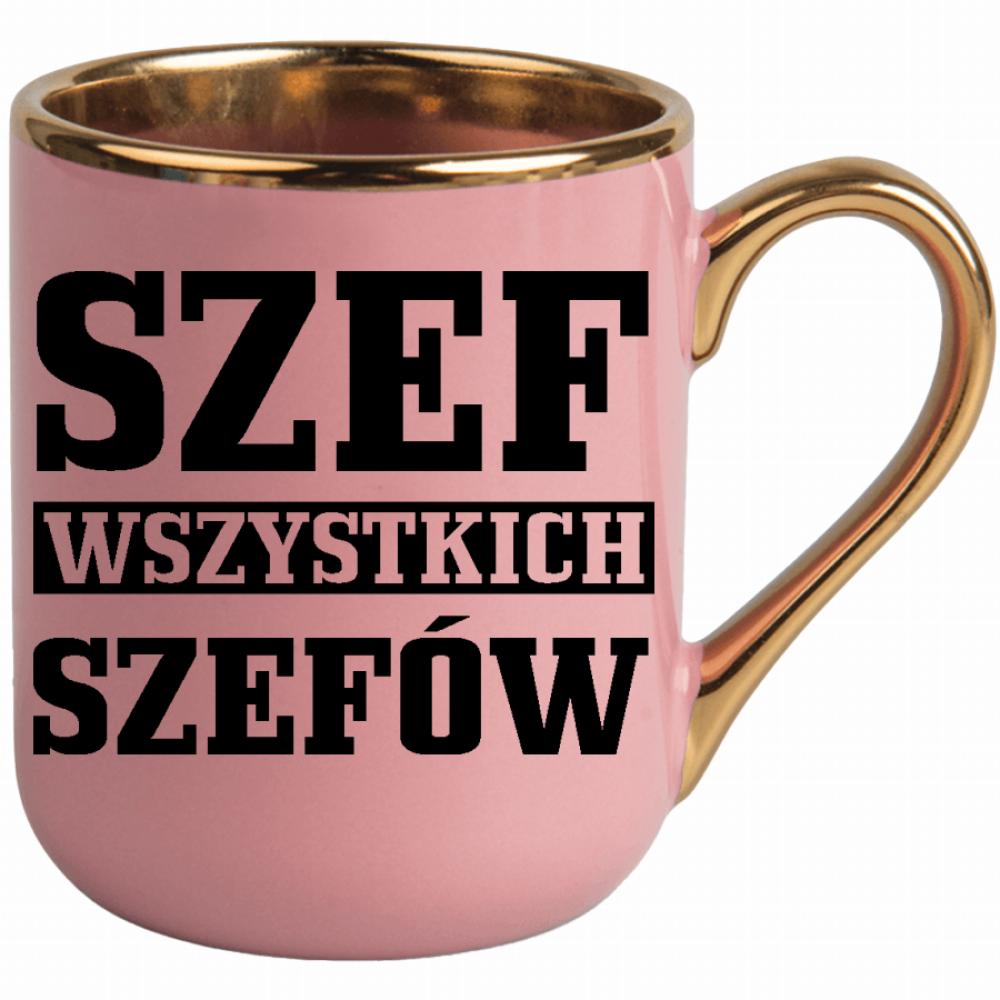Kubek Szef wszystkich szefów kubek elegant różowy kolor jasny róż