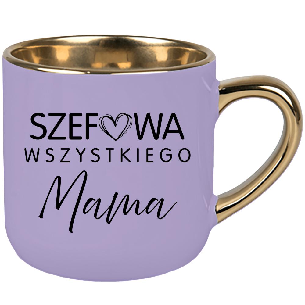 Kubek Szefowa wszystkiego Mama kubek elegant duży kolor pastelowy fiolet