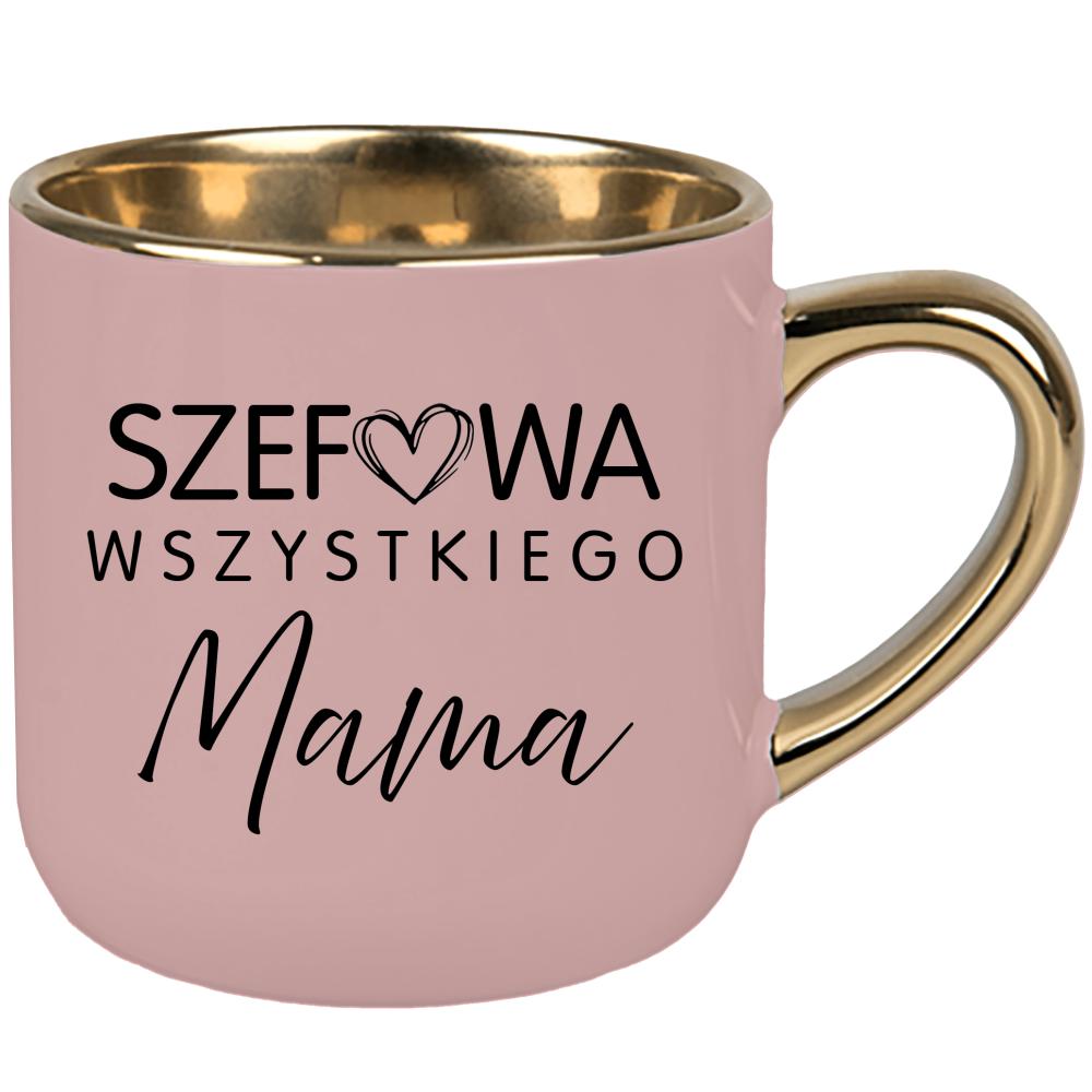 Kubek Szefowa wszystkiego Mama kubek elegant duży kolor różowawo-szary