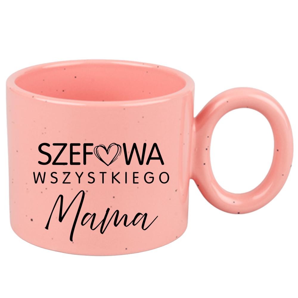 Kubek Szefowa wszystkiego Mama kubek ravenna różowy kolor kremowy