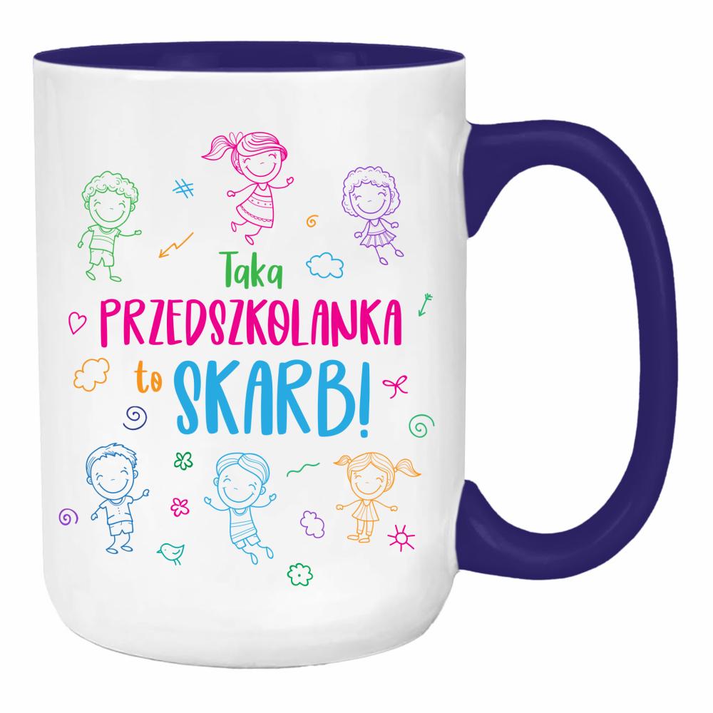Kubek Taka przedszkolanka to skarb duży kubek ucho kolor kolor navy
