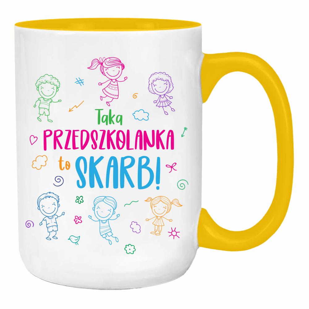 Kubek Taka przedszkolanka to skarb duży kubek ucho kolor kolor żółty