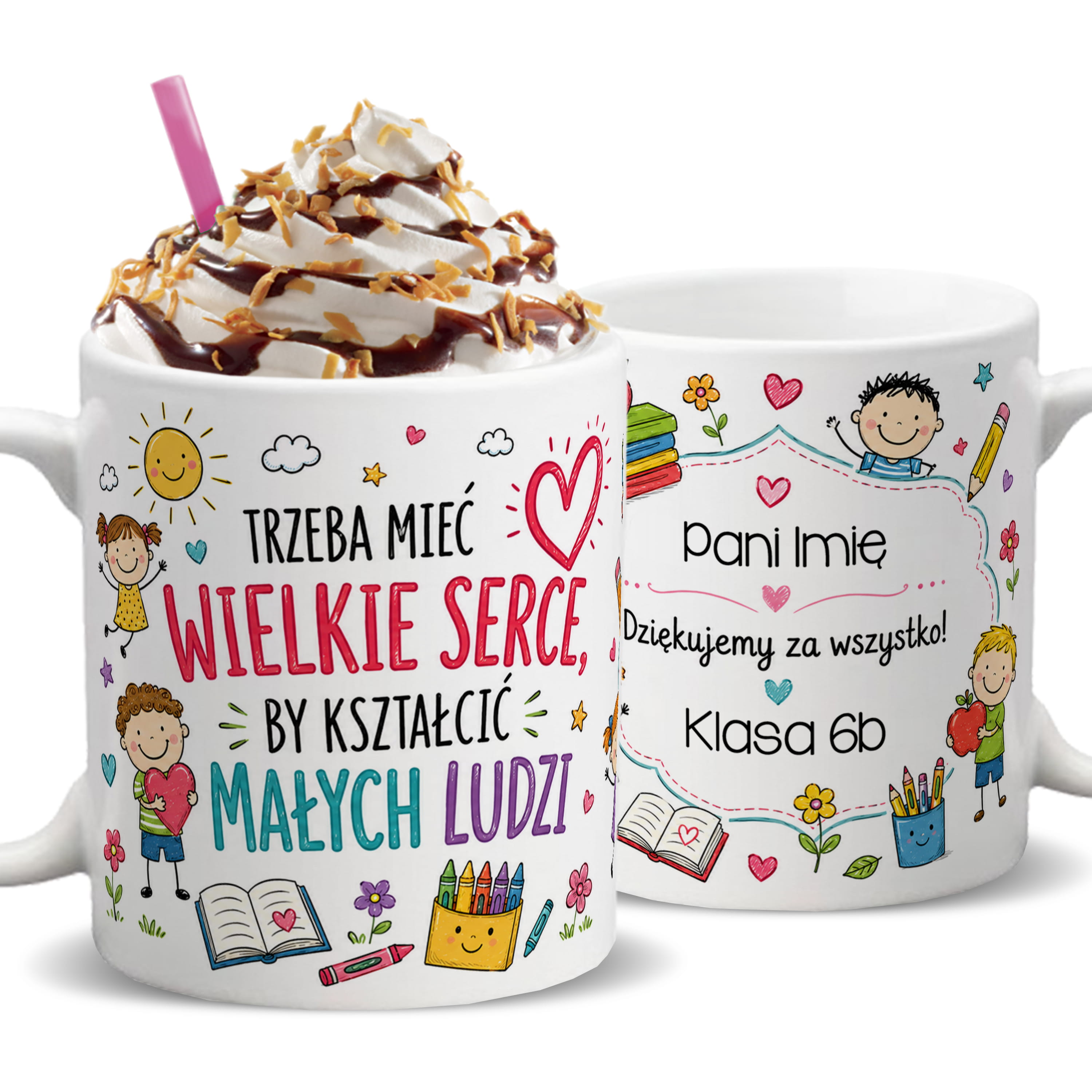 Kubek Trzeba mieć wielkie serce 2 kubek ucho kolor kolor biały