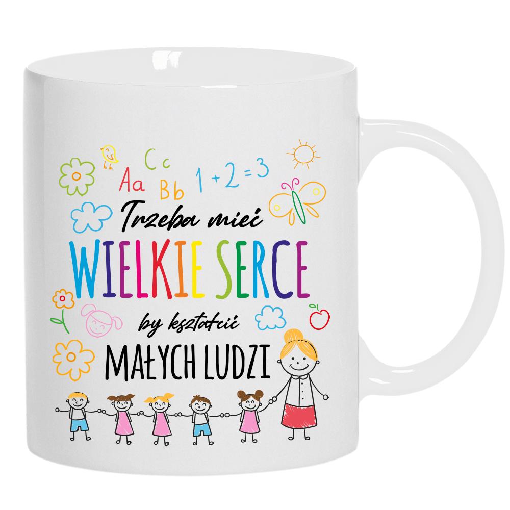 Kubek Trzeba mieć wielkie serce kubek ucho kolor kolor biały