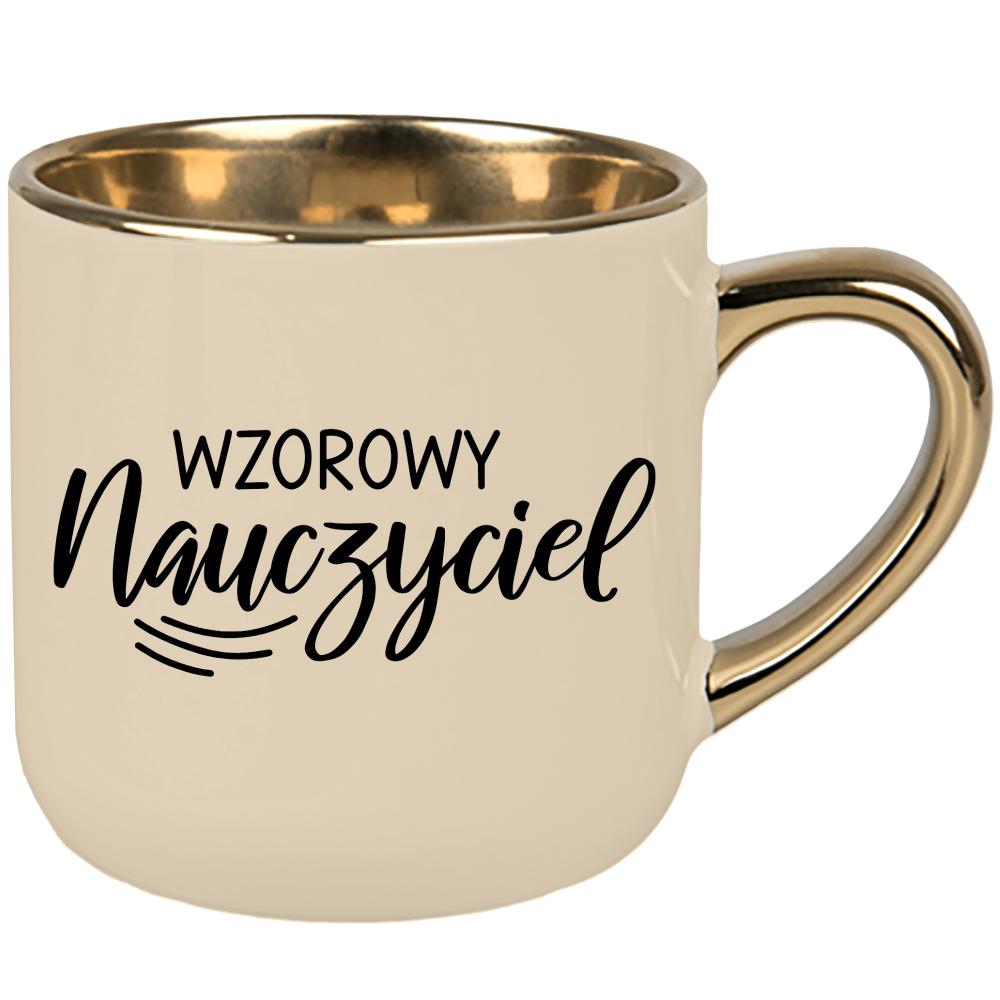 Kubek Wzorowy Nauczyciel 2 kubek elegant duży kolor kremowy
