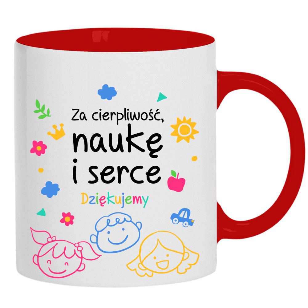 Kubek Za cierpliwość naukę i serce kubek ucho kolor
