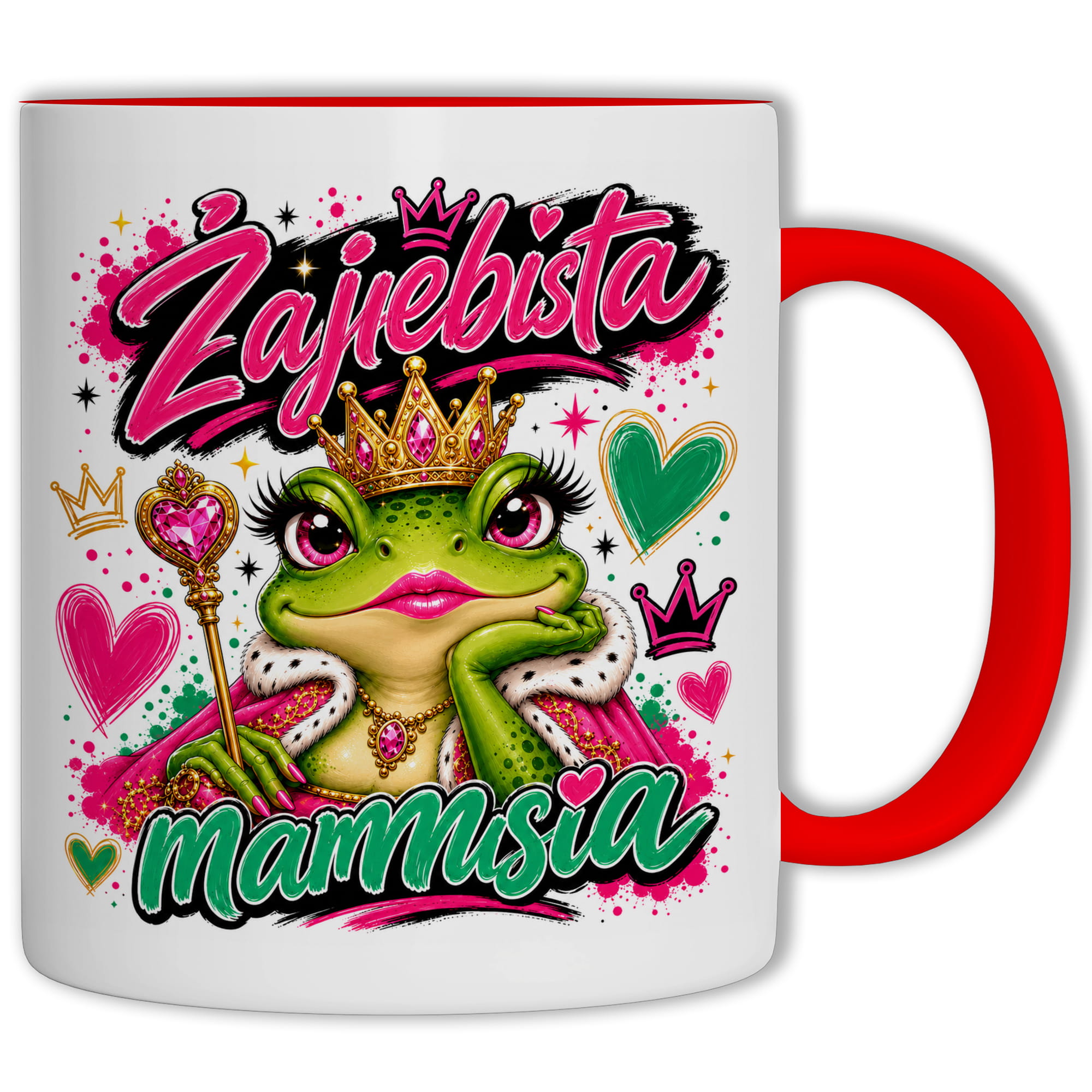Kubek Żajebista Mama kubek ucho kolor kolor czerwony